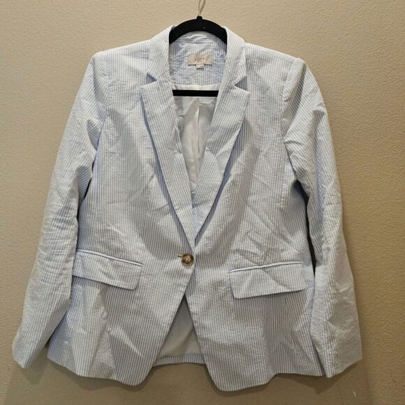 NWOT Loft Seersucker Women's Blazer Size 8P - Picture 1 of 5